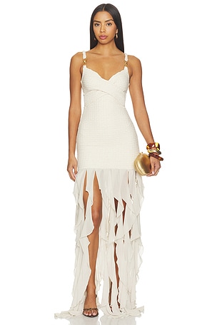 Golden Knit Long Dress PatBO