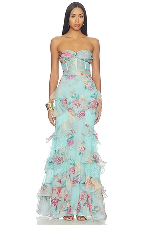 Flora Mist Long Dress PatBO