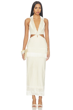 Ayla Fringe Long Dress PatBO