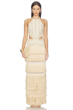 Petal Fringe Long Dress PatBO