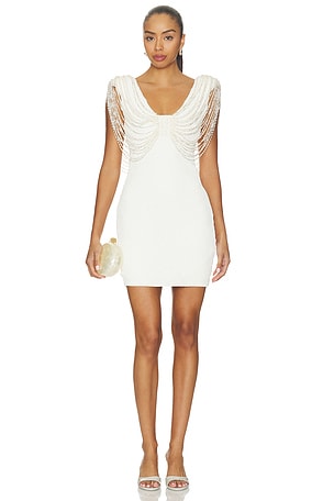 Isadora Knit Beaded Sleeve Mini Dress PatBO