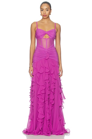 Chiffon Gloria Long Dress PatBO