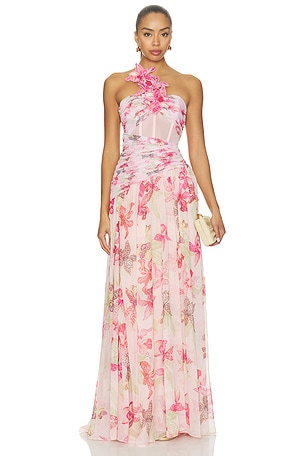 Orchid Bloom Chiffon Corset Long Dress PatBO