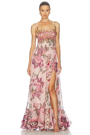 Boho Printed Flowing Slip Gown PatBO