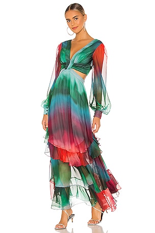 PatBO Sunset Cutout Maxi Dress in Multi | REVOLVE
