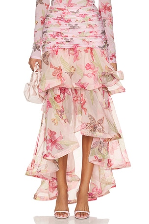 Orchid Bloom Chiffon Maxi Skirt PatBO