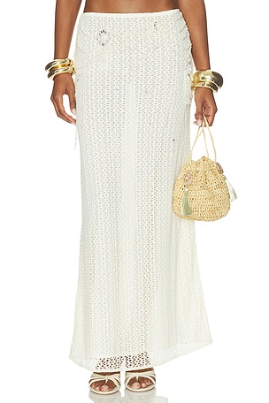 Pearl Mesh Long Skirt PatBO