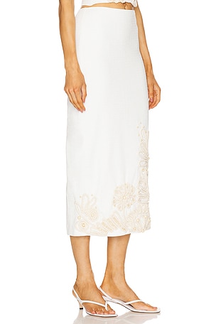 PatBO Dune Knit Skirt in White