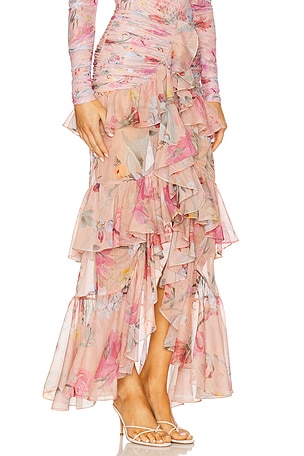PatBO Lily Flower Skirt in Pink