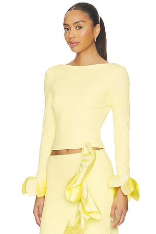 PatBO Taffeta Tarsila Top in Yellow