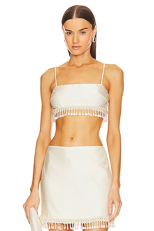 Hand-Beaded Cropped Top PatBO