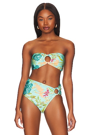 Kulani Kinis - Padded Bralette Bikini Top - Limoncello on Designer Wardrobe