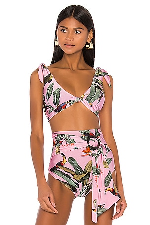 knotted crop top swimsuit