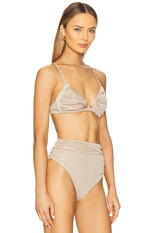 PatBO Dune Bikini Top in Beige