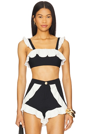 Merian Knit Flutter Color Block Bikini Top PatBO