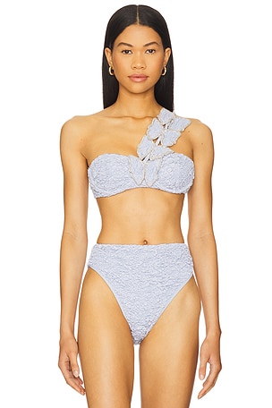 Papillon Jacquard One Shoulder Bikini Top PatBO