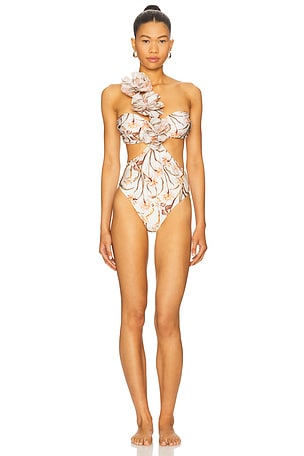 Botanic Retro Flower Applique One Piece PatBO