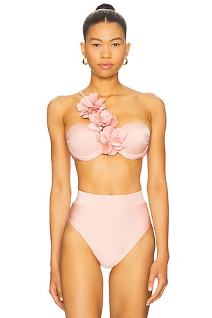 Lagoa Lycra Flower Applique Bikini Top PatBO
