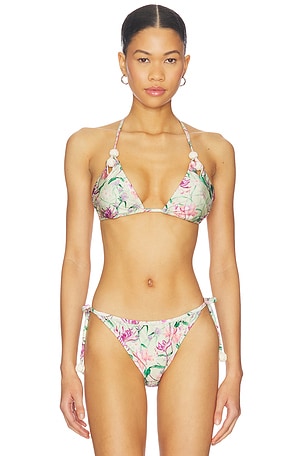 Honey Flower Lace Triangle Bikini Top PatBO