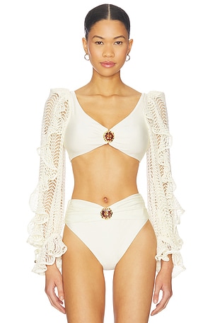 Jade Long Sleeve Bikini Top PatBO