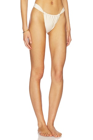 PatBO x Camila Coelho Golden Lune Bikini Bottom in Ivory