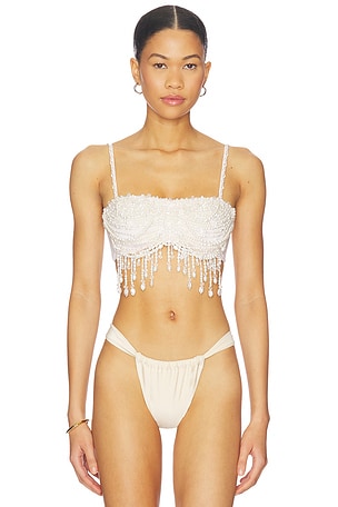 x Camila Coelho Pearl Dust Bra Top PatBO