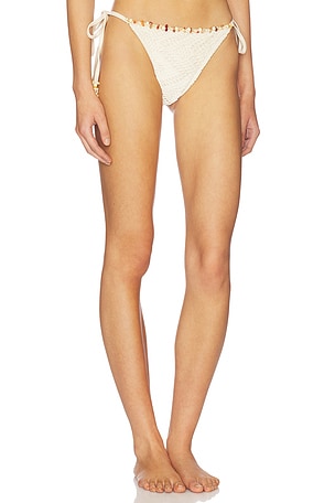 PatBO x Camila Coelho Side Tie Bikini Bottom in Beige
