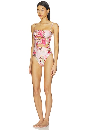 PatBO Orchid Bloom Bodysuit in Rose