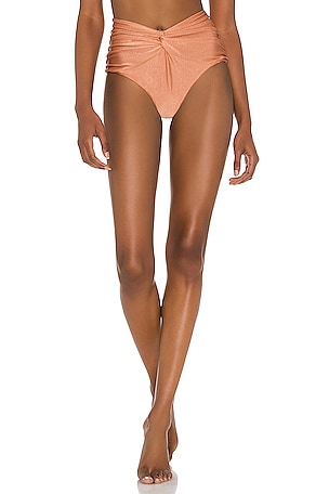 Ruched High Waist Bikini Bottom PatBO