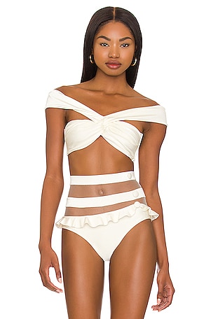 Off-the-Shoulder Bikini Top PatBO