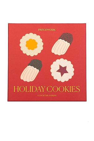 Piecework Holiday Cookies Cocktail Napkins in Beauty: NA