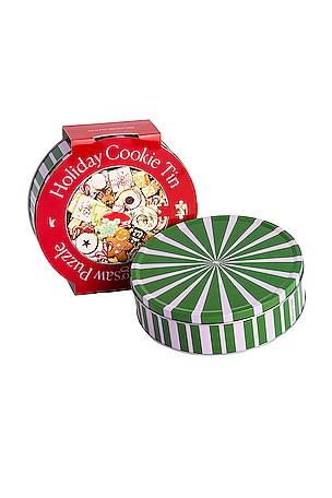 Holiday Cookie Tin 750 Piece Round Puzzle Piecework