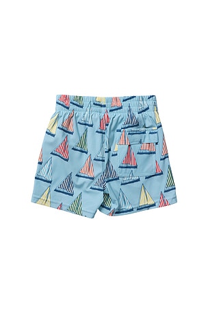 Pink Chicken Boys Swim Trunk in Blue Regatta