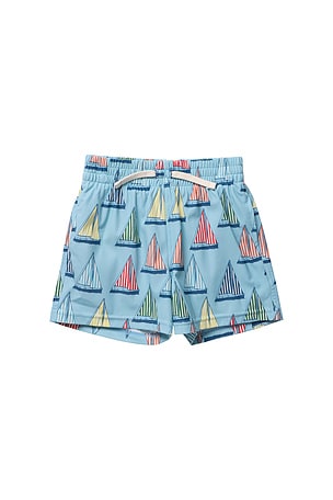 Pink Chicken Boys Swim Trunk in Blue Regatta