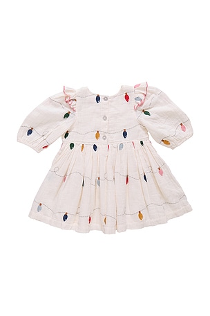 Pink Chicken Girl Embroidery Brooke Dress in White. Size 6. Also