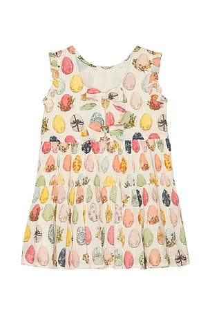 Pink Chicken Girls Eloise Ruffle Dress in Beige