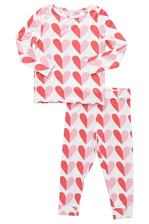 Kids Bamboo Pj Set Pink Chicken