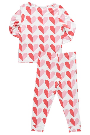 Pink Chicken Kids Bamboo Pj Set in White