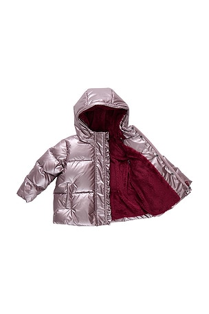 Pink Chicken Ruffle Pete Puffer in Rose