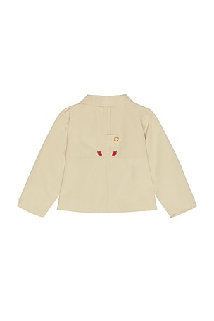 Pink Chicken Girls Ramie Crop Trench in Taupe