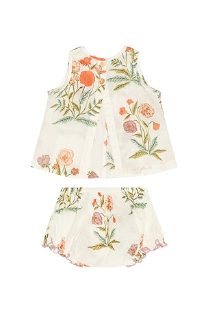 Pink Chicken Baby Girls Jaipur 2-Piece Set in White