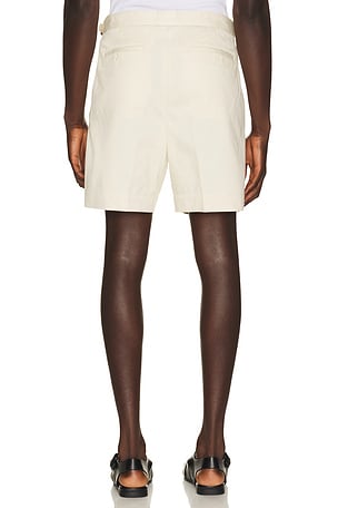 Percival Blake Double Pleated Shorts in Cream