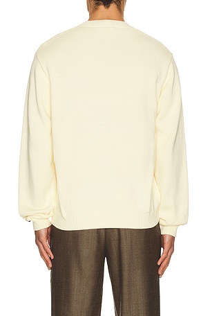 Percival Public Library Knitted Crew Jumper in Cream