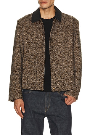 Herringbone Boxy Cropped Jacket Percival