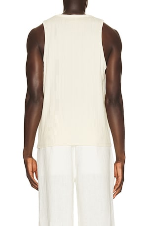 Percival Leon Ribbed Vest in Cream