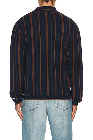 Percival Citation Knitted Football Shirt in Navy. Size XL/1X. Also