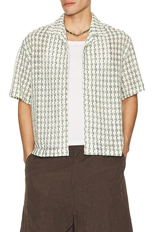 Freddie Crochet Cuban Collar Boxy Shirt Percival