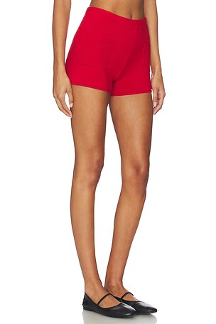 Peachy Den Marie Knit Short in Red