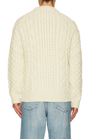 PEREGRINE Hudson Aran Sweater in Cream. Size XL/1X. Also
