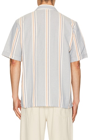 PEREGRINE Quay Cuban Collar Shirt in Baby Blue